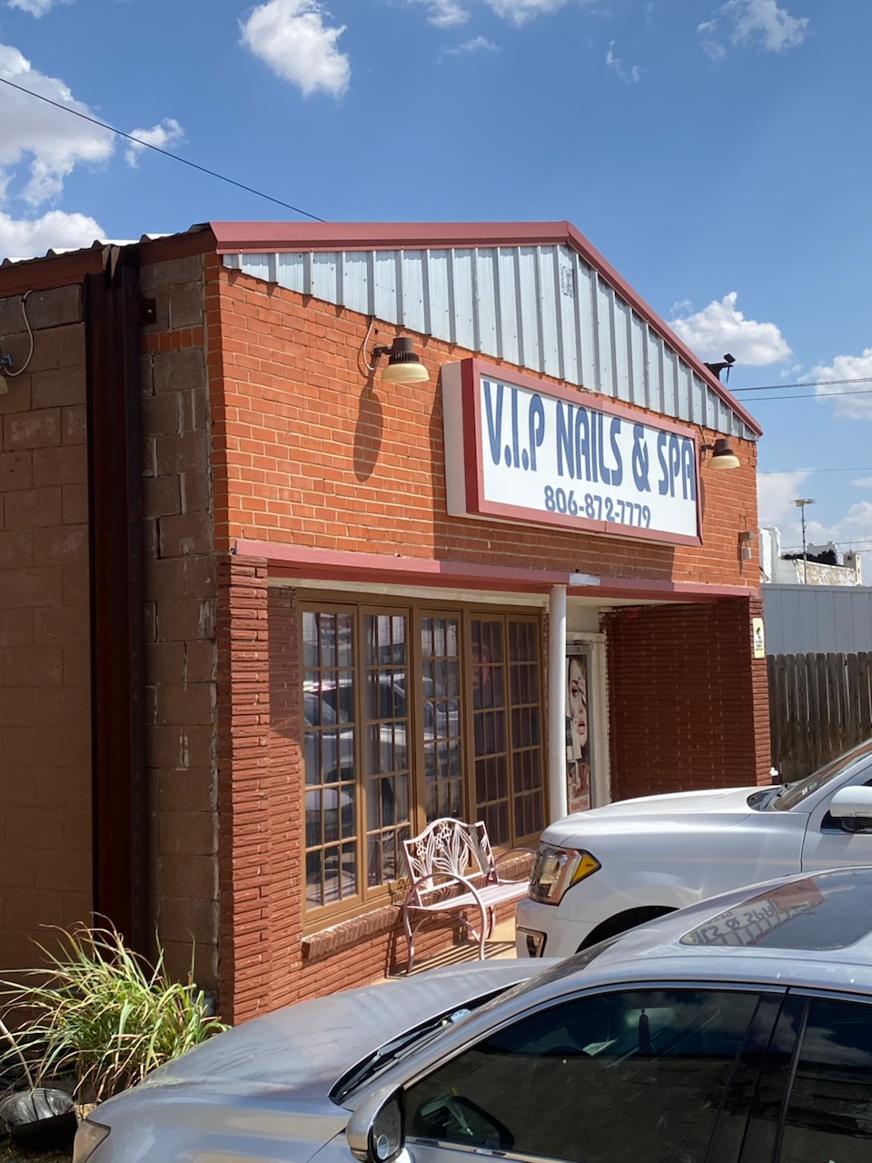Commercial building exterior before repaint Lubbock